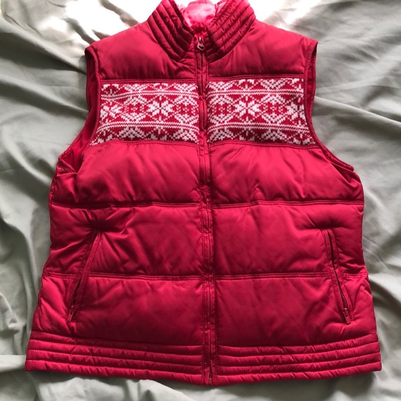 Old Navy Jackets & Blazers - Red snowflake fleece vest from Old Navy